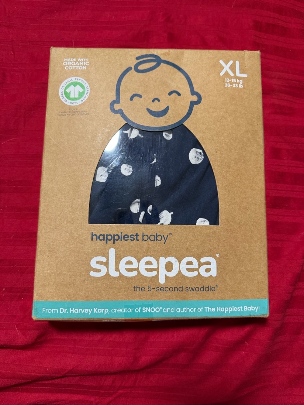 Happiest Baby sleepea XL Navy Polka Dot Kids Pajamas Swaddle